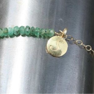 14k gold over Sterling silver aventurine bracelet. Stack or wear alone. Pretty!
